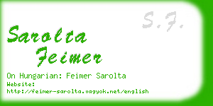 sarolta feimer business card